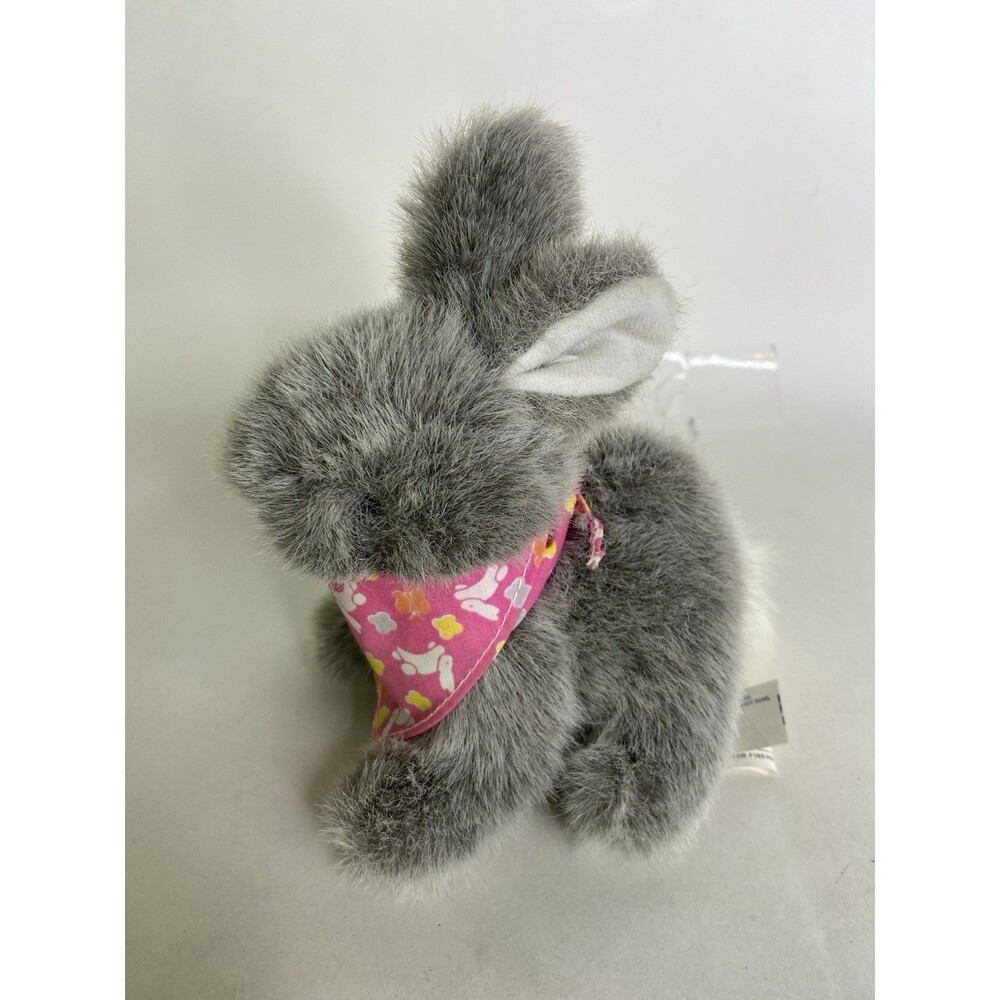 Vintage Lippi Chine Limited Gray Easter Bunny Rabbit Plush Toy Bandana